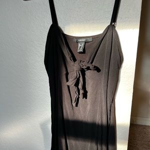 Black mini dress with front bow